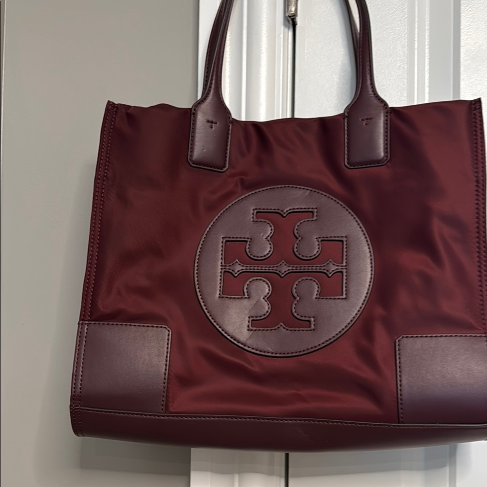 Tory Burch Deep Red Logo Tote